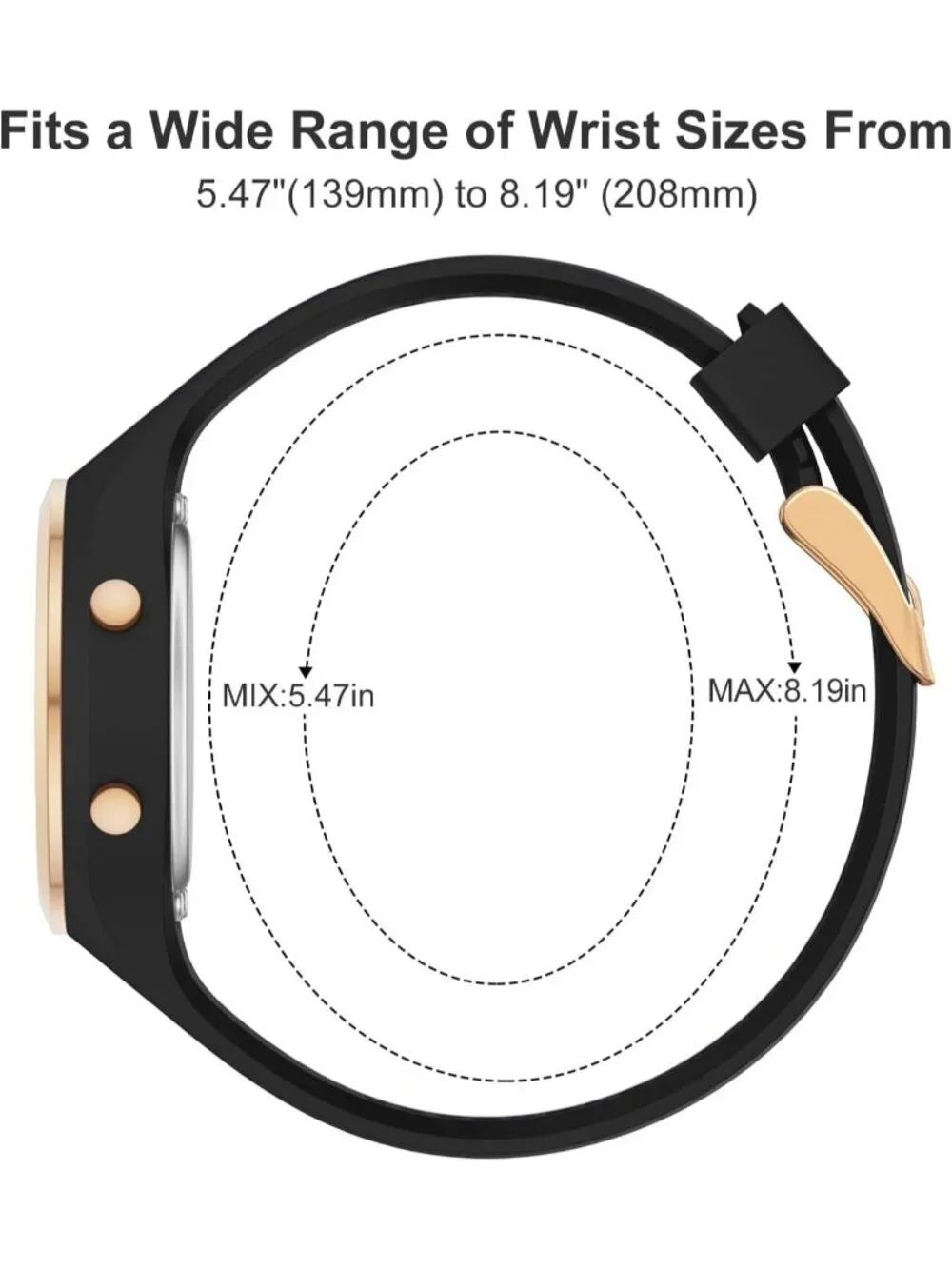 Women's Black Waterproof Sport Digital Chronograph Silicone Strap Wrist Watch